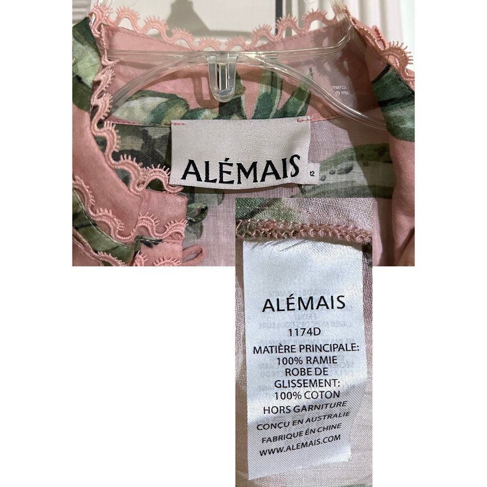 Alemais Pink Mini Dress with Green Banana Print - Picture 4 of 16